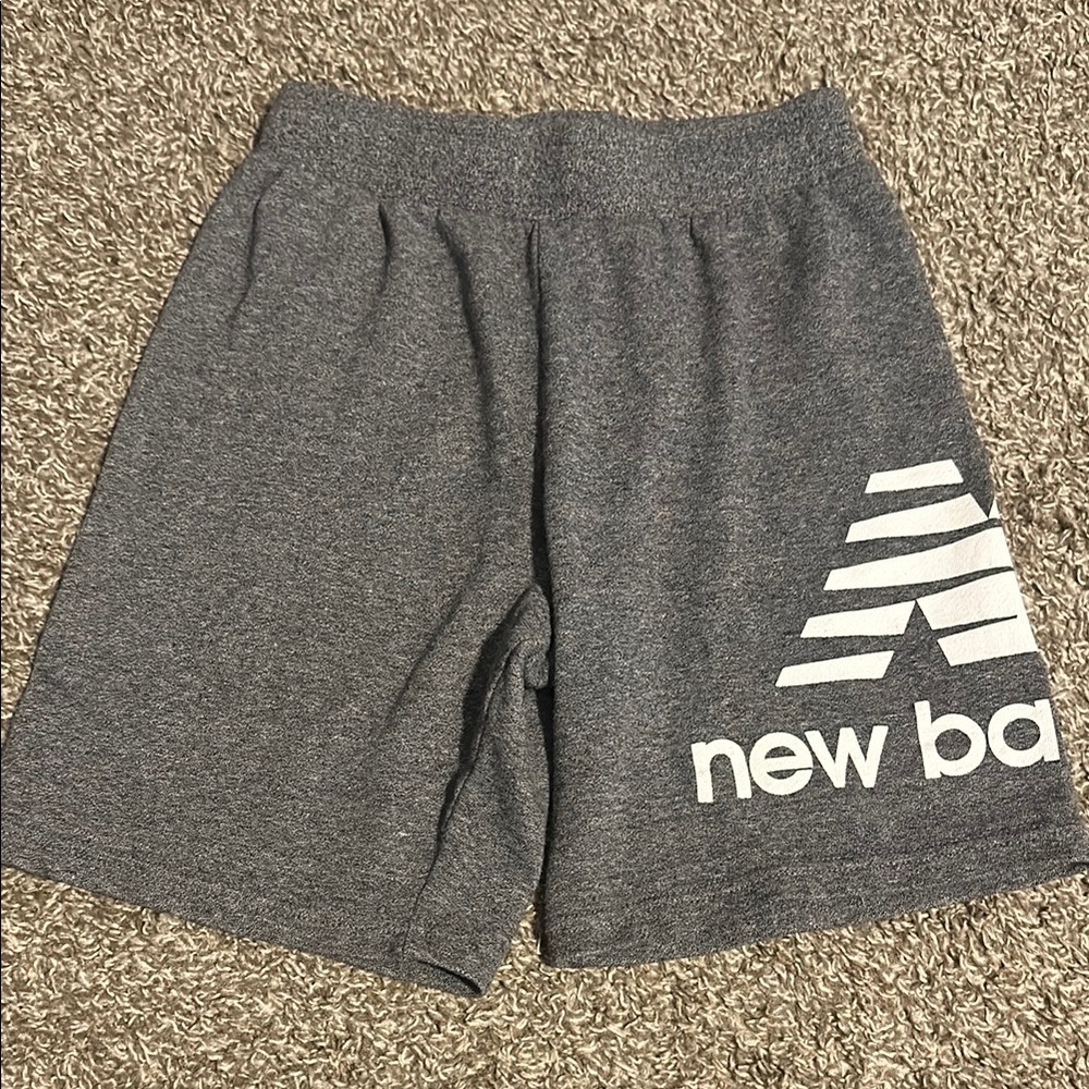 Boys 10/12 New Balance Gray Athletic Shorts with Iconic Logo
